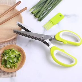 5 layer Scissor Multifunctional Stainless Steel Multi Layer Kitchen Scissor - Vegetables Cutter Scissor High Quality Original Product