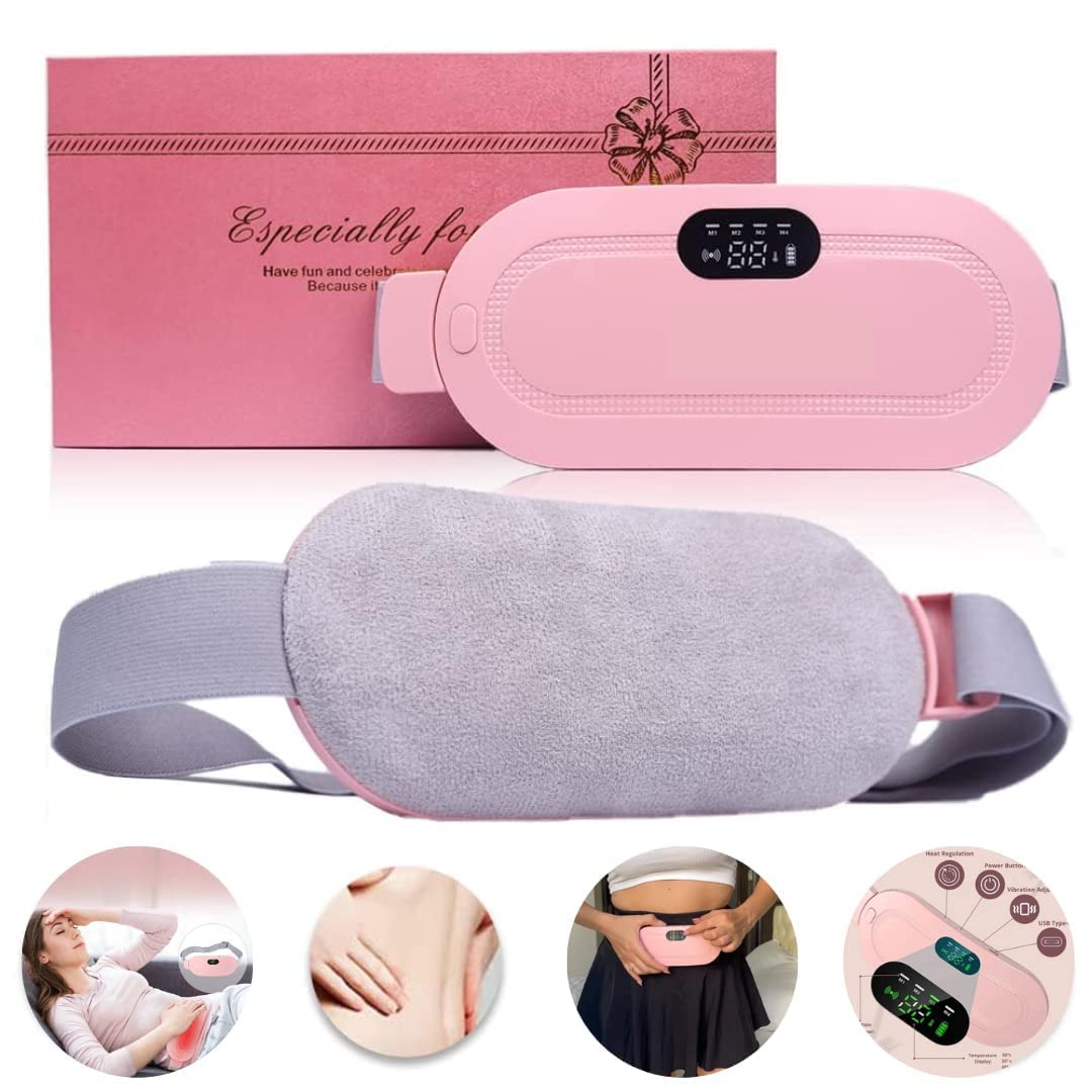 Heating Pads for Cramps Portable Cordless Pad for Women - Fast Heating Menstrual Period,Back and Cramp Relief - 3 Heat Levels and 3 Massage Modes - Rechargeable and Safe