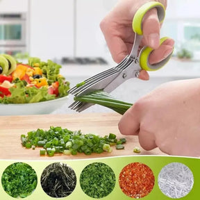 5 layer Scissor Multifunctional Stainless Steel Multi Layer Kitchen Scissor - Vegetables Cutter Scissor High Quality Original Product