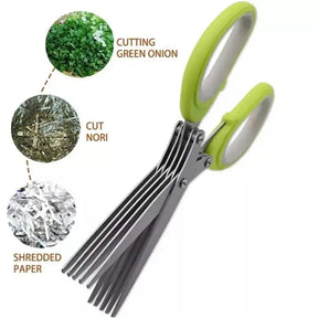 5 layer Scissor Multifunctional Stainless Steel Multi Layer Kitchen Scissor - Vegetables Cutter Scissor High Quality Original Product