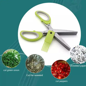 5 layer Scissor Multifunctional Stainless Steel Multi Layer Kitchen Scissor - Vegetables Cutter Scissor High Quality Original Product