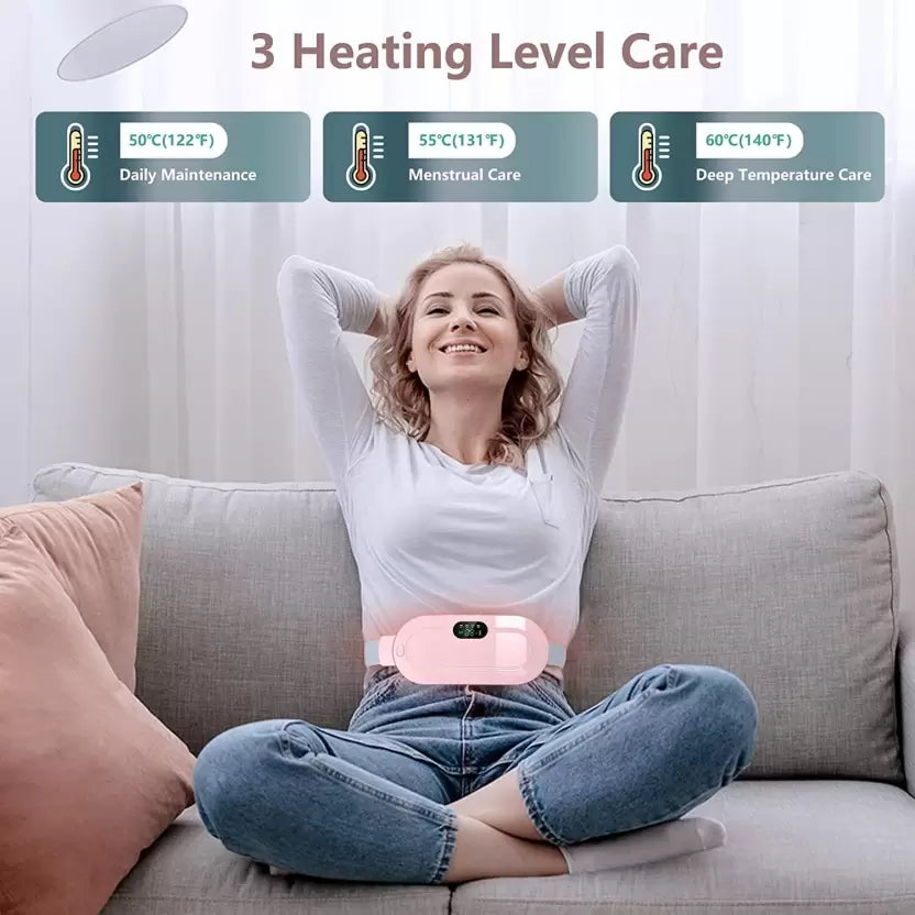 Heating Pads for Cramps Portable Cordless Pad for Women - Fast Heating Menstrual Period,Back and Cramp Relief - 3 Heat Levels and 3 Massage Modes - Rechargeable and Safe