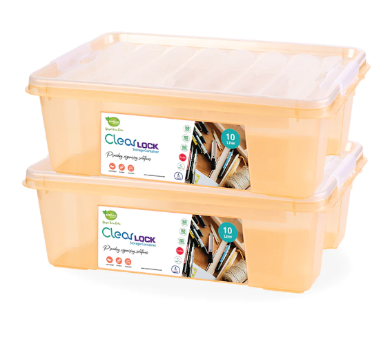 CLEAR LOCK STORAGE BOX 2 PC SET - L 10LTR