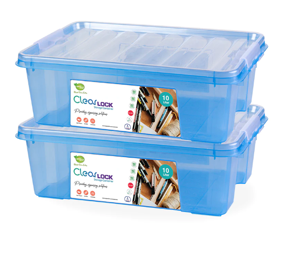 CLEAR LOCK STORAGE BOX 2 PC SET - L 10LTR