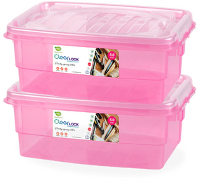 CLEAR LOCK STORAGE BOX 2 PC SET - S 5LTR