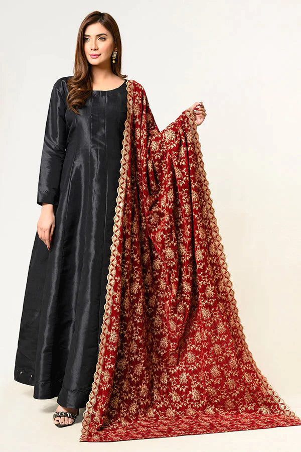 Embroidered Velvet Shawl EVS-06