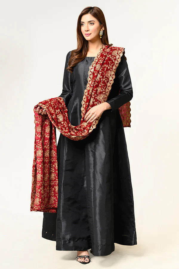 Embroidered Velvet Shawl EVS-06