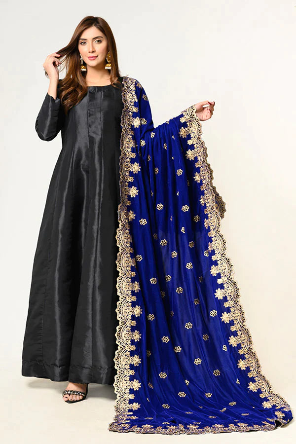 Embroidered Velvet Shawl EVS-08