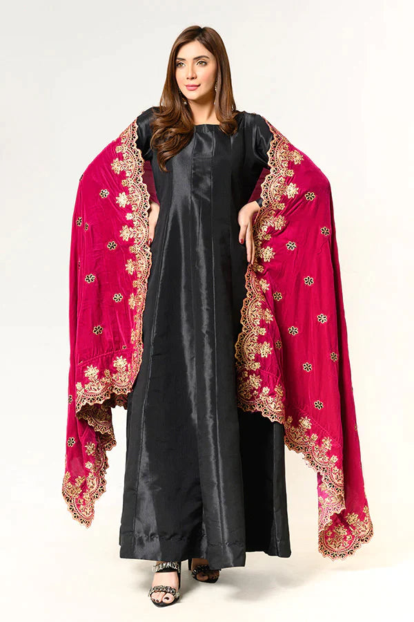 Embroidered Velvet Shawl EVS-07