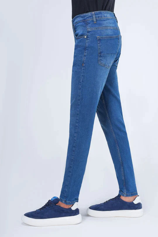 SKINNY LEG DENIM JEANS MID BLUE