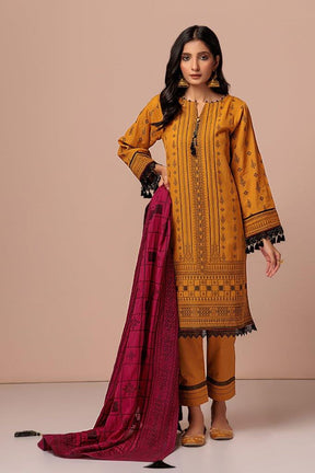 YELLOW-JACQUARD-3 PIECE (ABN233P13A)