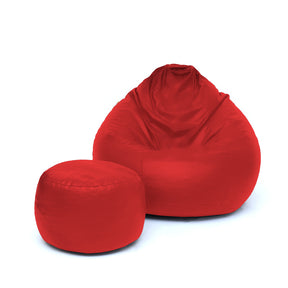 Relaxo Bean Bag Leather - Without Stripes (With Free Footstool)