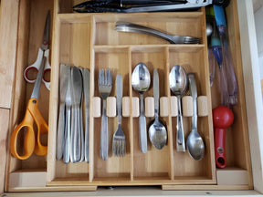 Bamboo Silverware Drawer Organizer